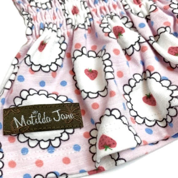 MATILDA JANE Heartfelt Tunic Adorable Strawberry Print Cinched At Waist Size 4 - Picture 5 of 6